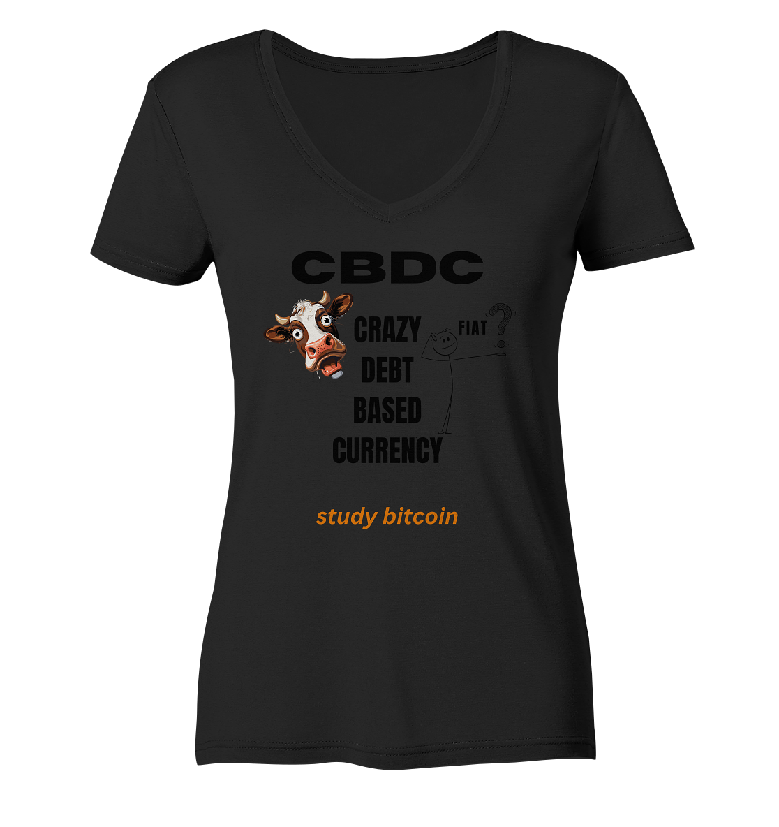 CBDC - CRAZY DEBT BASED CURRENCY - study bitcoin (Ladies Collection 21% Rabatt bis zum Halving 2024) - Ladies Organic V-Neck Shirt
