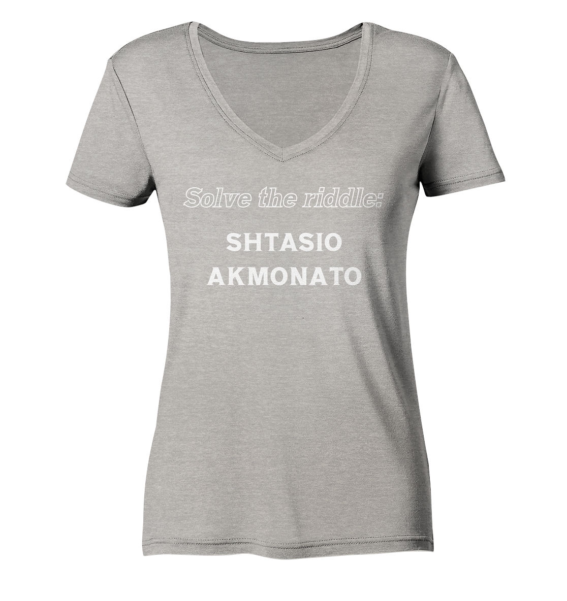Solve the riddle - SHTASIO AKMONATO - Ladies Organic V-Neck Shirt