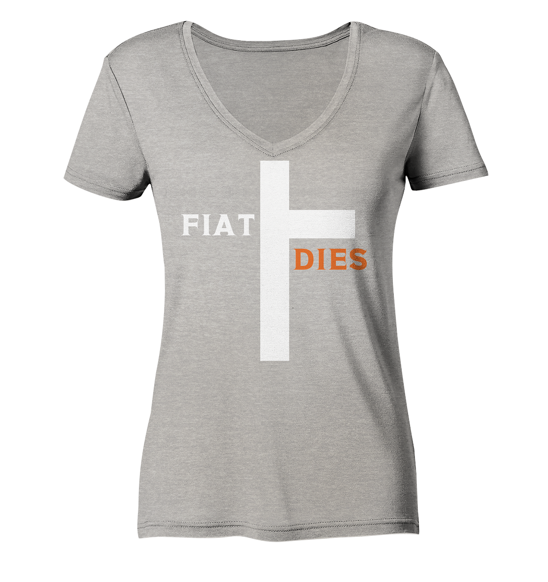 FIAT DIES (weiss / orange) - Ladies Collection - Ladies Organic V-Neck Shirt