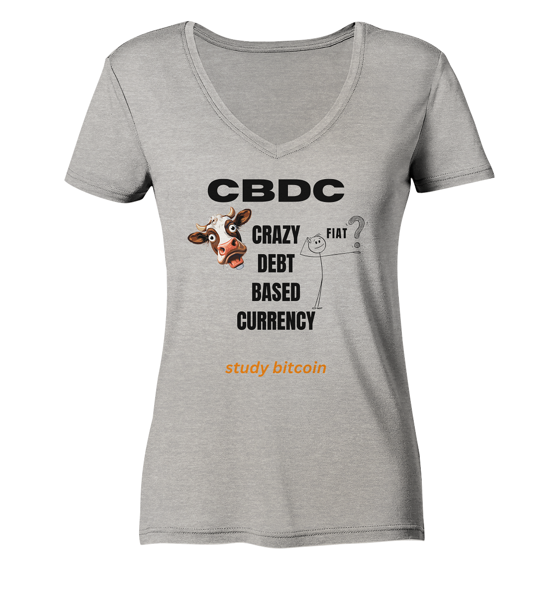 CBDC - CRAZY DEBT BASED CURRENCY - study bitcoin (Ladies Collection 21% Rabatt bis zum Halving 2024) - Ladies Organic V-Neck Shirt