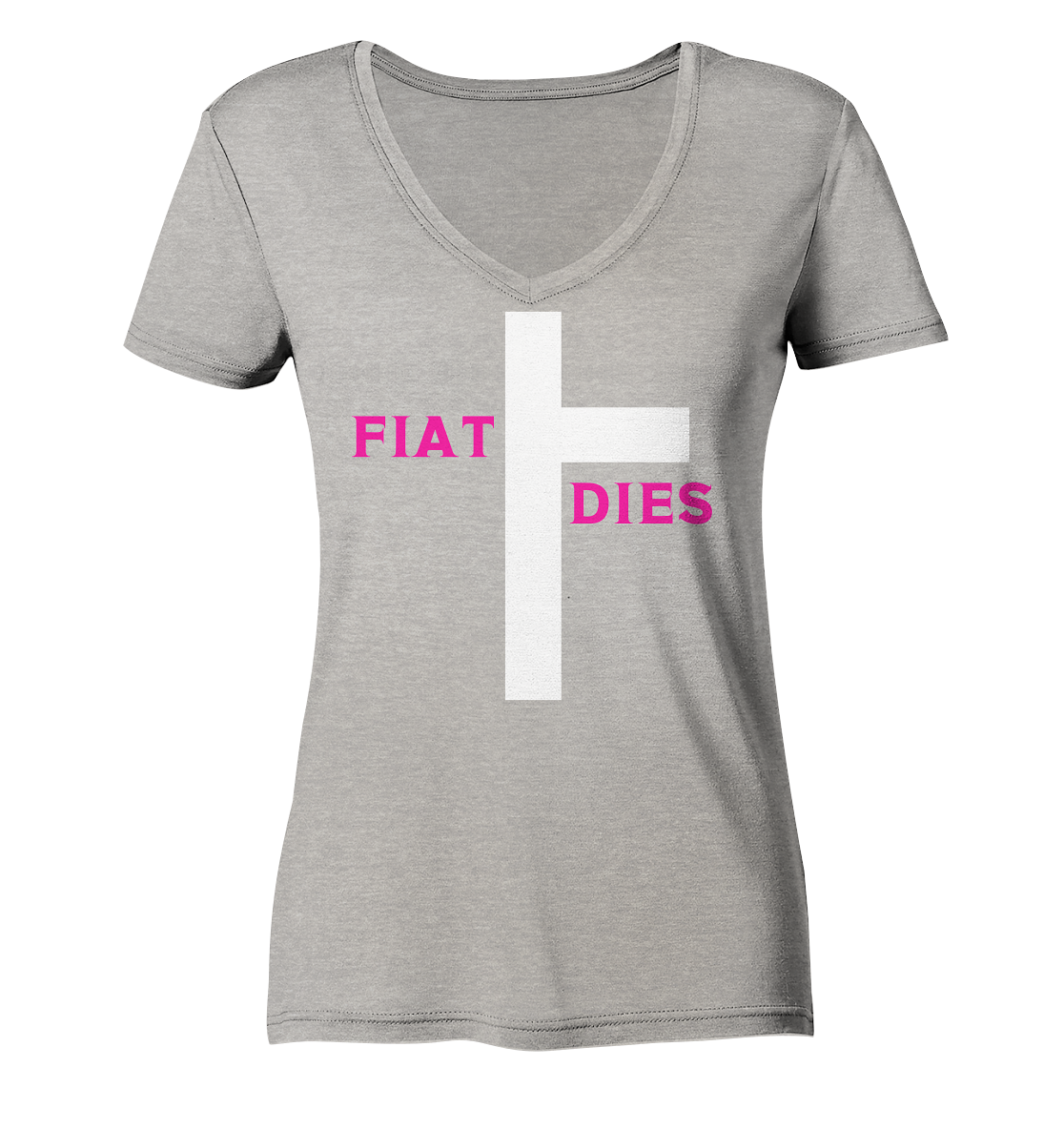 FIAT DIES (pink / pink) - Ladies Collection  - Ladies Organic V-Neck Shirt