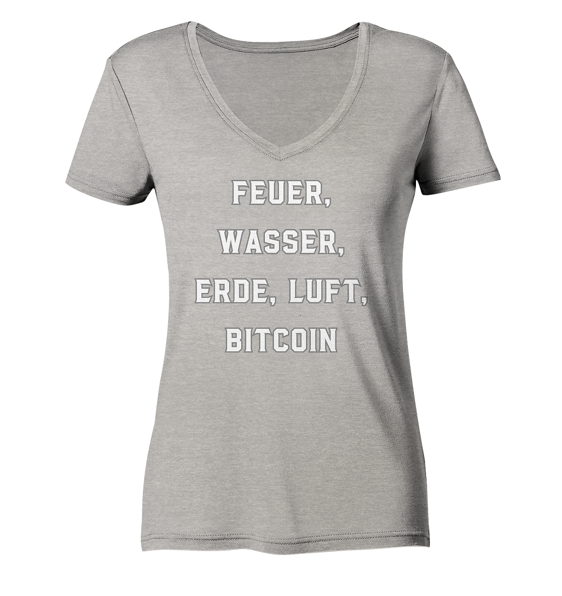 FEUER, WASSER, ERDE, LUFT, BITCOIN- Ladies Collection  - Ladies Organic V-Neck Shirt