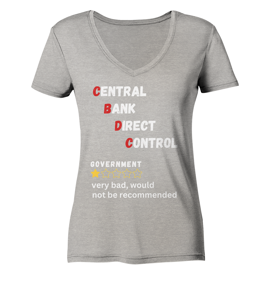 CENTRAL BANK DIRECT CONTROL - Government... not be recommended (Ladies Collection 21% Rabatt bis zum Halving 2024)  - Ladies Organic V-Neck Shirt