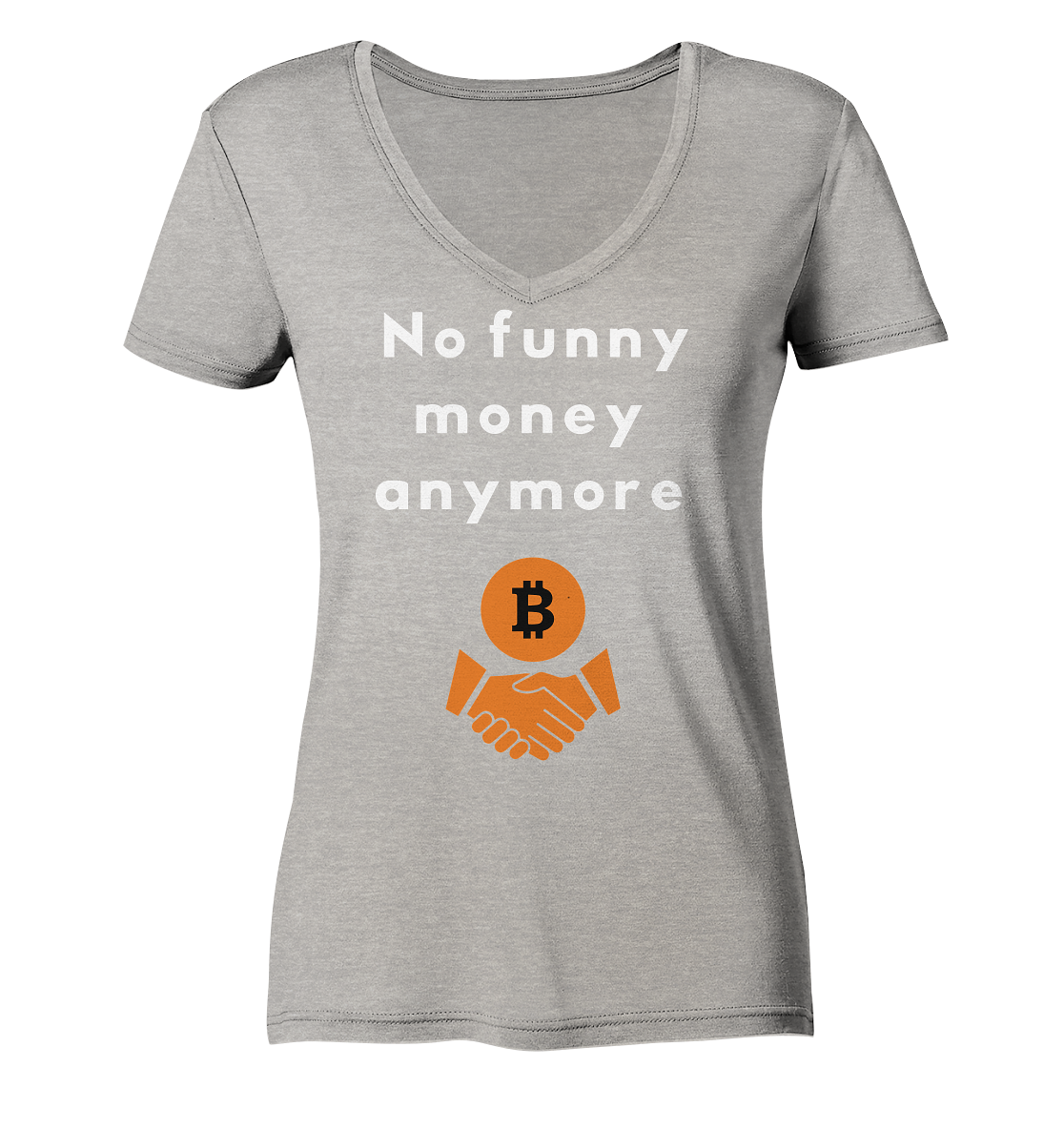 No funny money anymore (Ladies Collection 21% Rabatt bis zum Halving 2024) - Ladies Organic V-Neck Shirt