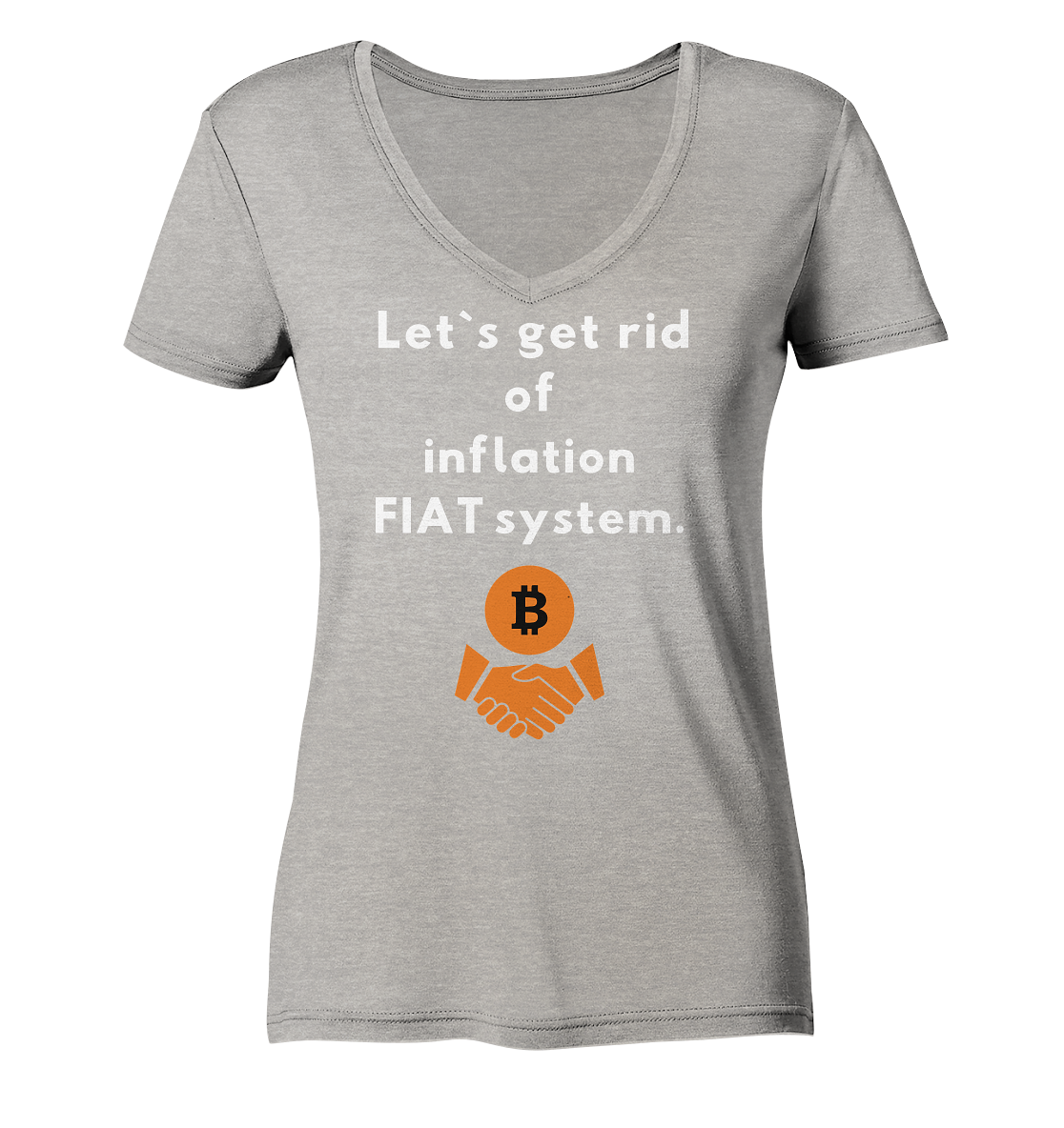 Let`s get rid of inflation FIAT system (Ladies Collection 21% Rabatt bis zum Halving 2024) - Ladies Organic V-Neck Shirt