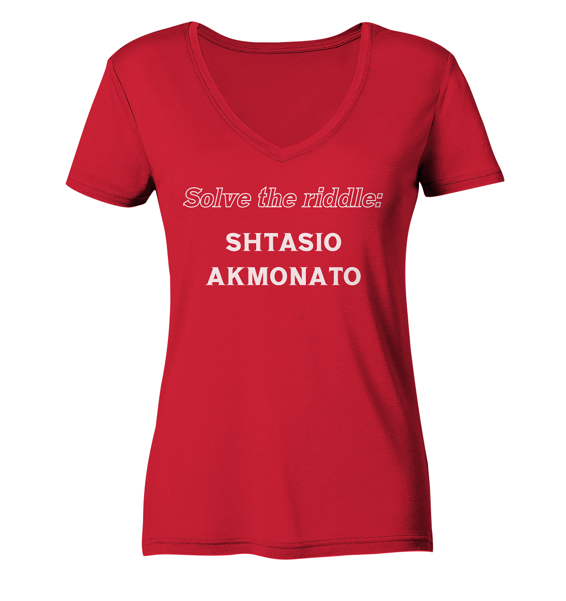 Solve the riddle - SHTASIO AKMONATO - Ladies Organic V-Neck Shirt