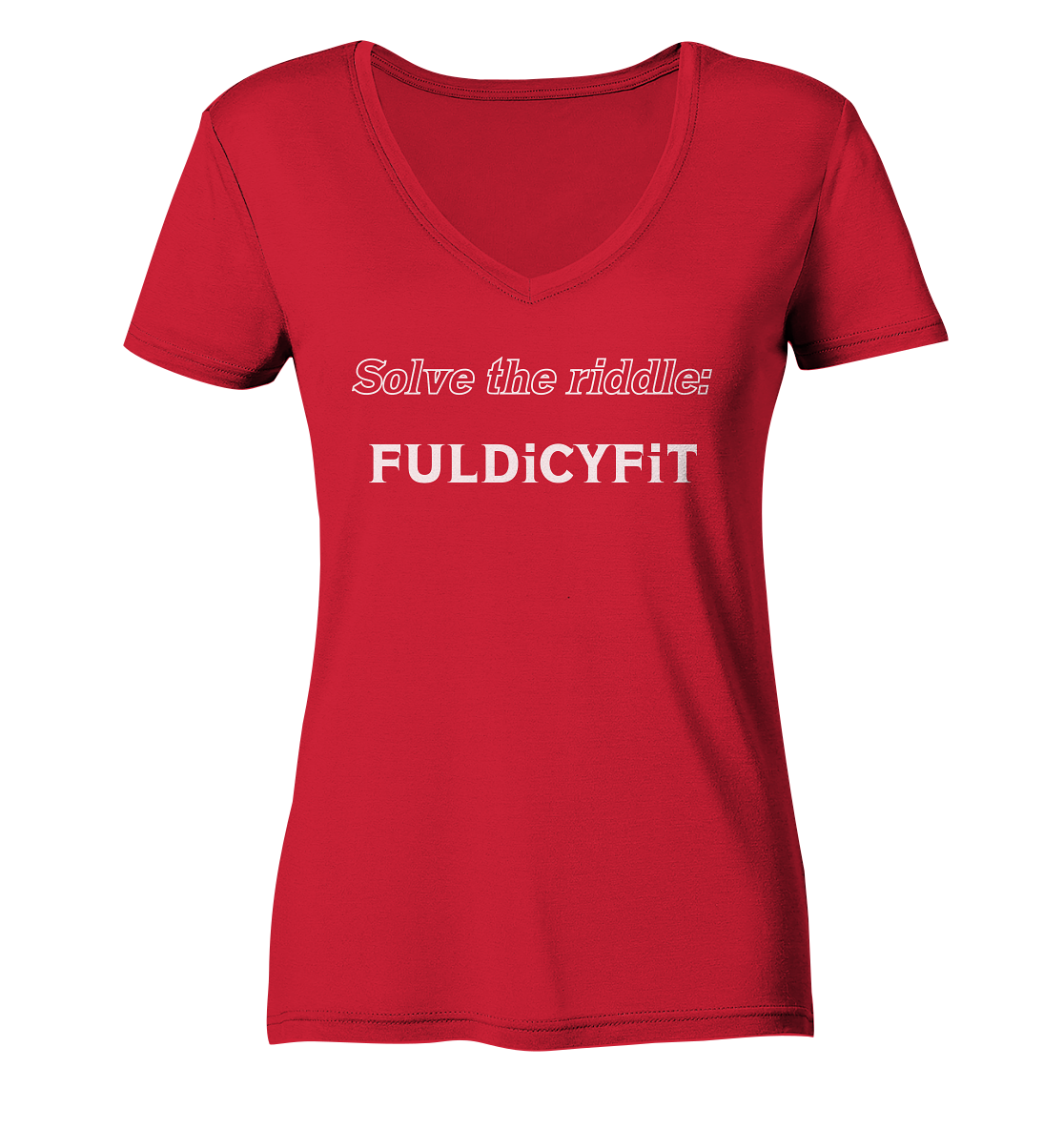 SOLVE THE RIDDLE - FULDiCYFiT  (Ladies)  - Ladies Organic V-Neck Shirt