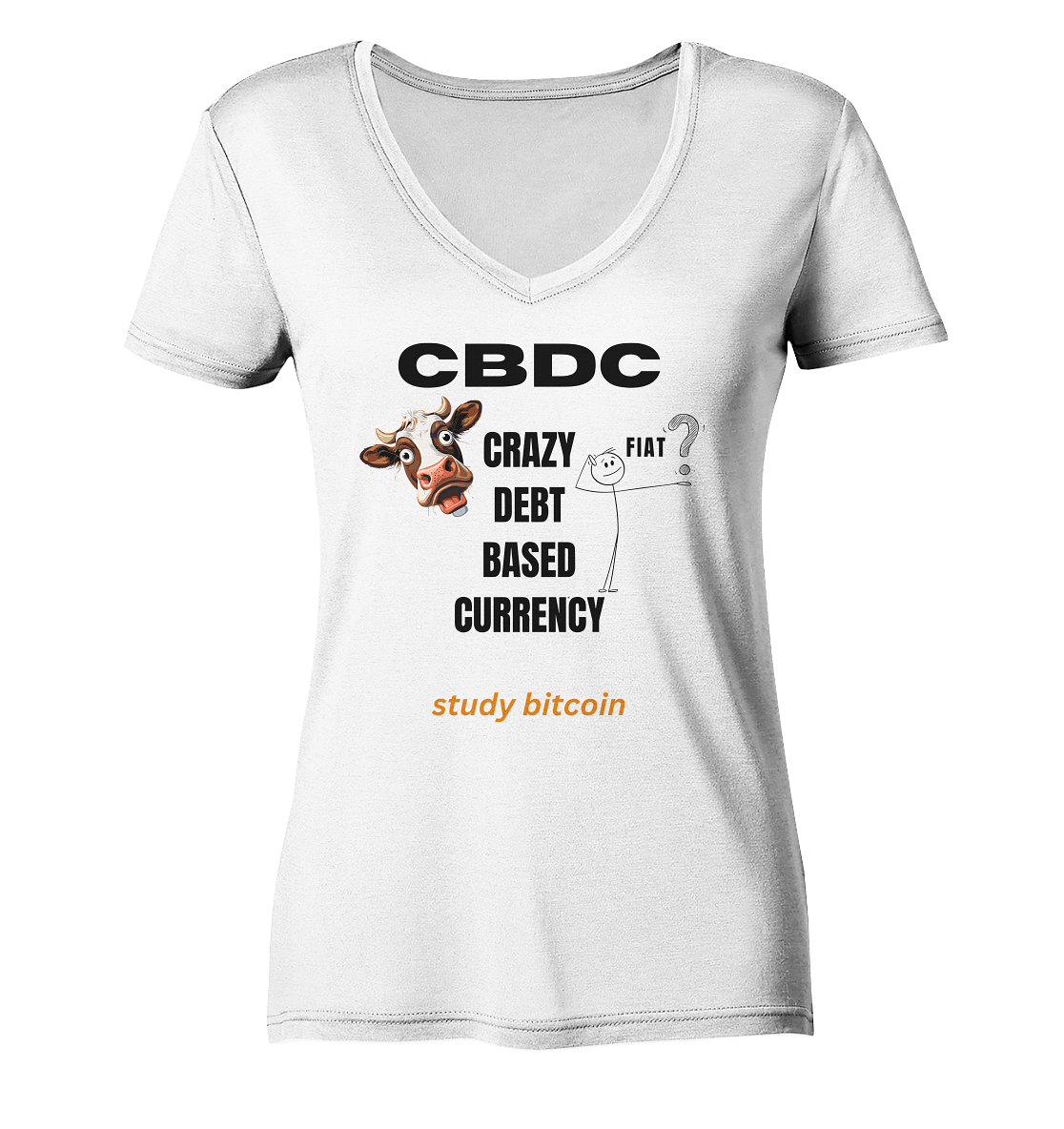 CBDC - CRAZY DEBT BASED CURRENCY - study bitcoin (Ladies Collection 21% Rabatt bis zum Halving 2024) - Ladies Organic V-Neck Shirt