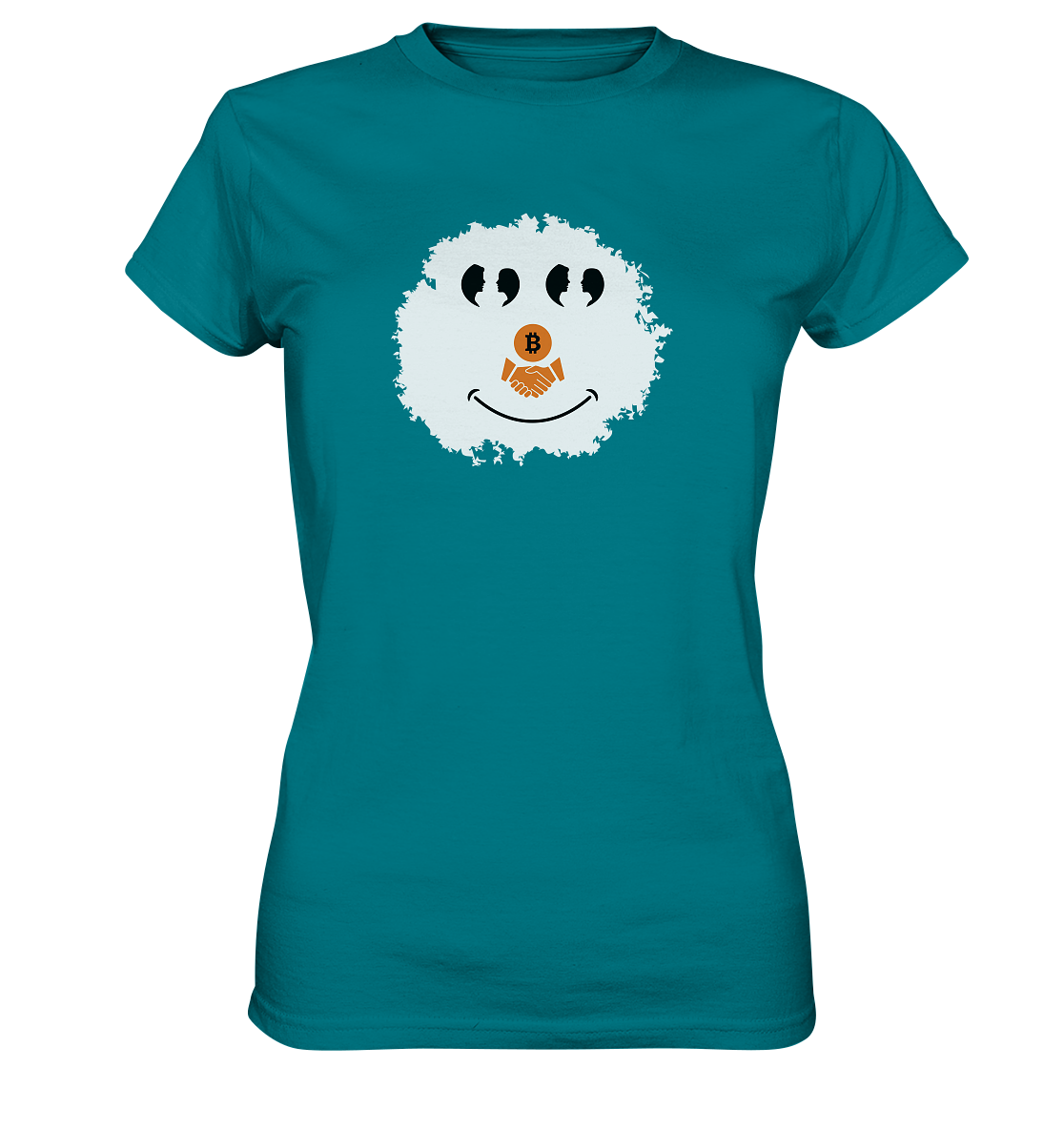 Smiley Augen Gespräch Bitcoin handshake - (Ladies Collection 21% Rabatt bis zum Halving 2024) - Ladies Premium Shirt