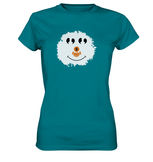 Smiley Augen Gespräch Bitcoin handshake - (Ladies Collection 21% Rabatt bis zum Halving 2024) - Ladies Premium Shirt