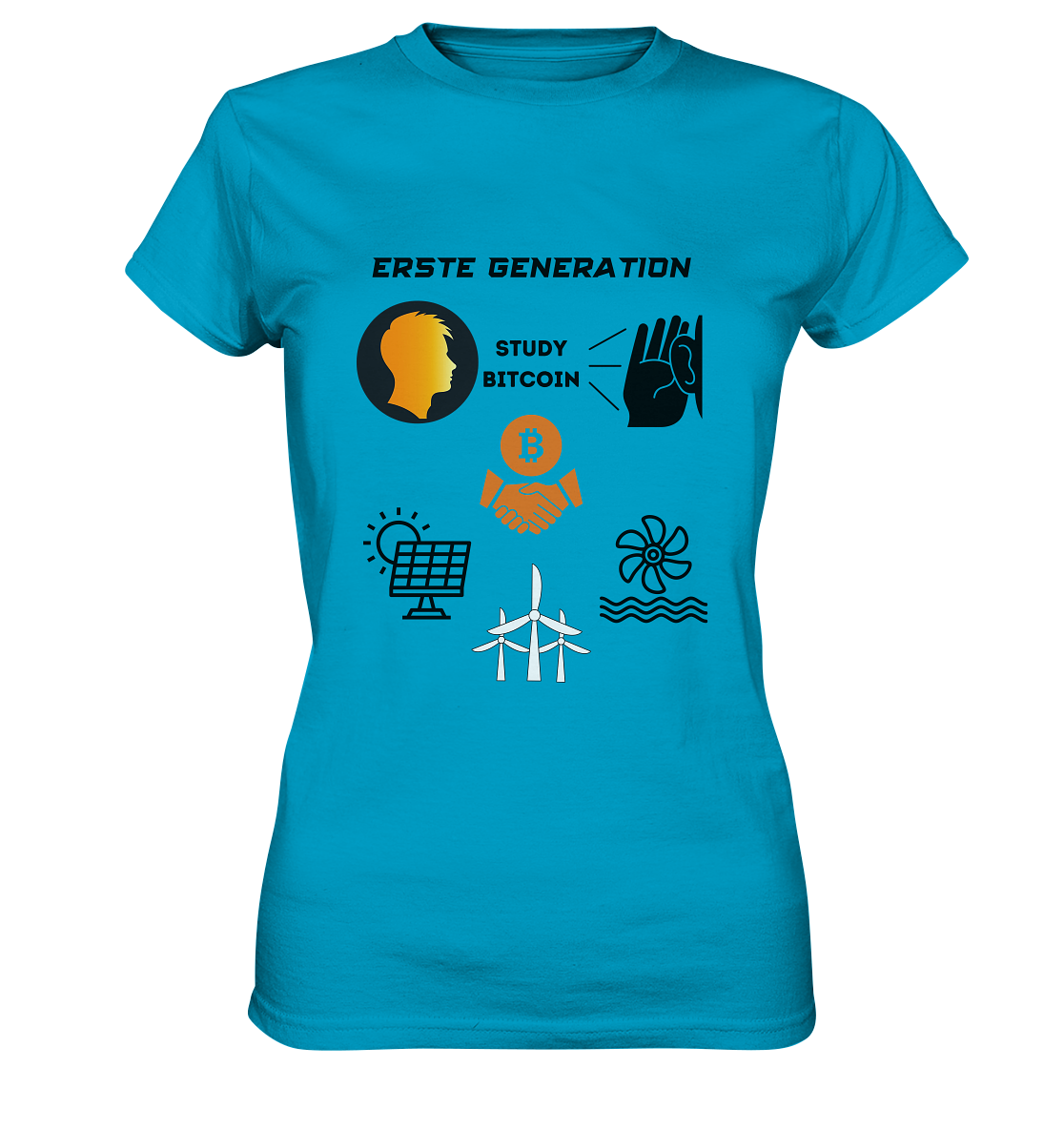 ERSTE (BITCOIN) GENERATION - STUDY BITCOIN (3 grüne Energie Grafiken) - LADIES COLLECTION 21% automat. Rabatt bis zum Halving 2024   - Ladies Premium Shirt
