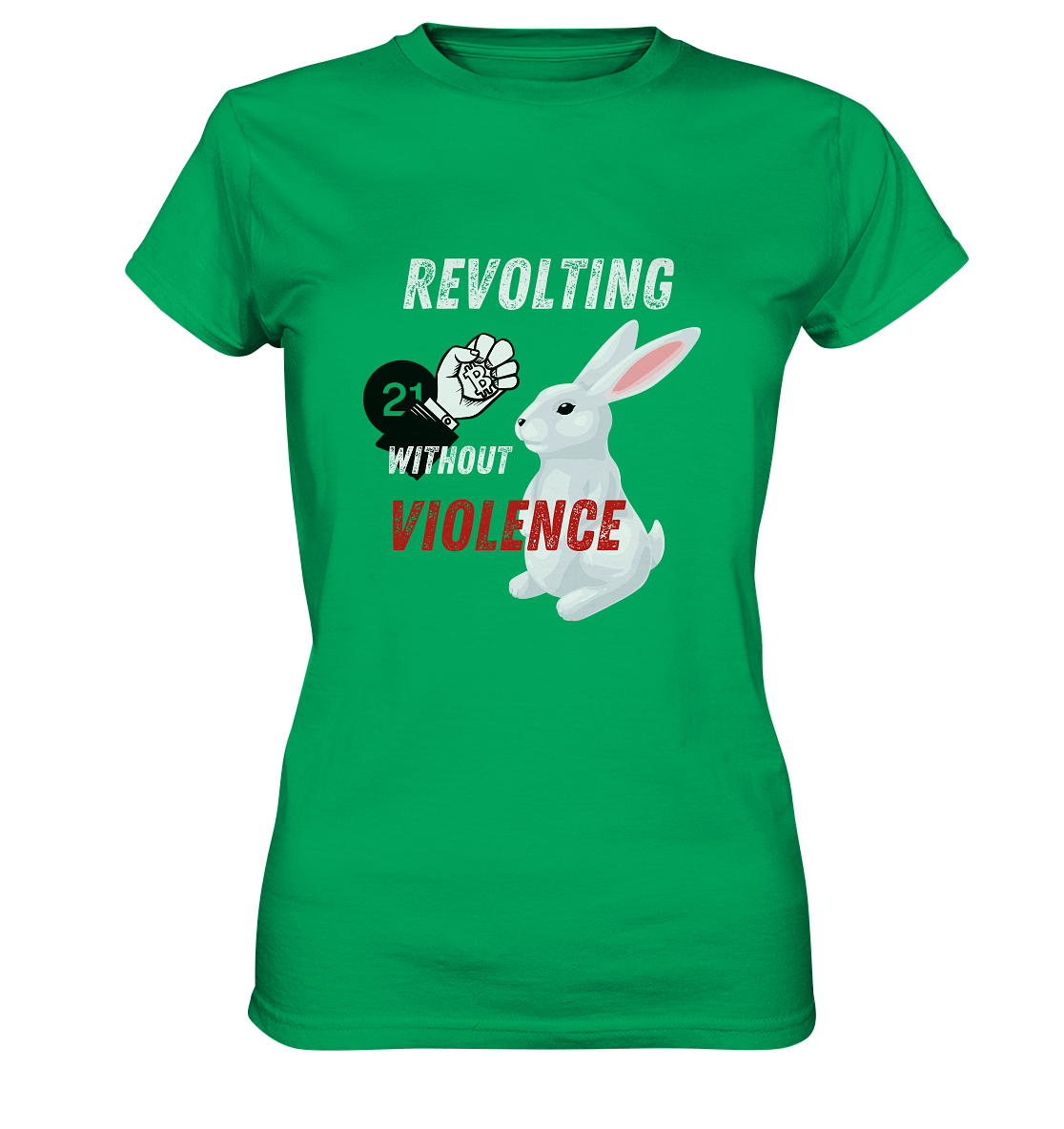 REVOLTING WITHOUT VIOLENCE - LADIES COLLECTION 21% automat. Rabatt bis zum Halving 2024  - Ladies Premium Shirt