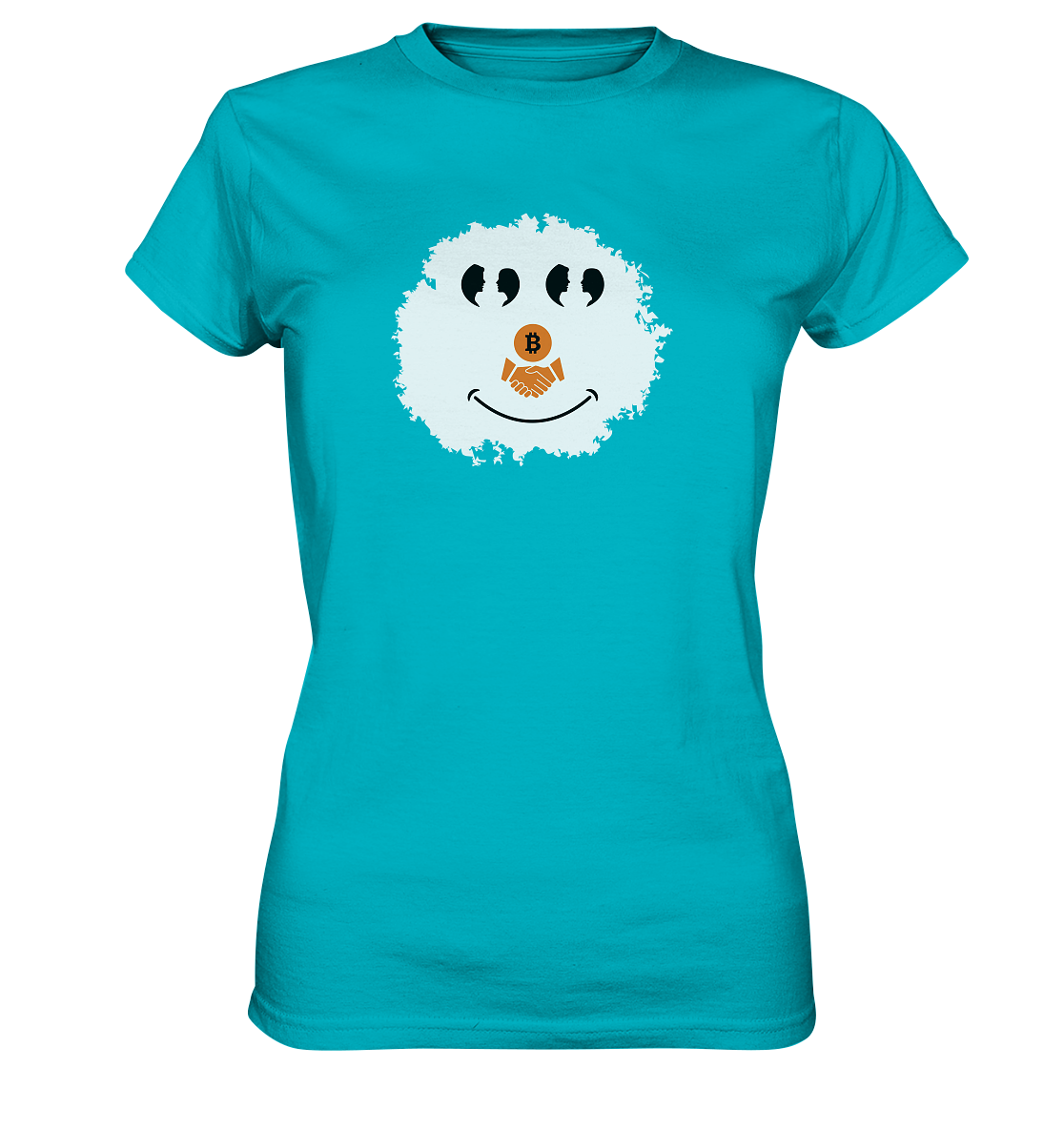 Smiley Augen Gespräch Bitcoin handshake - (Ladies Collection 21% Rabatt bis zum Halving 2024) - Ladies Premium Shirt