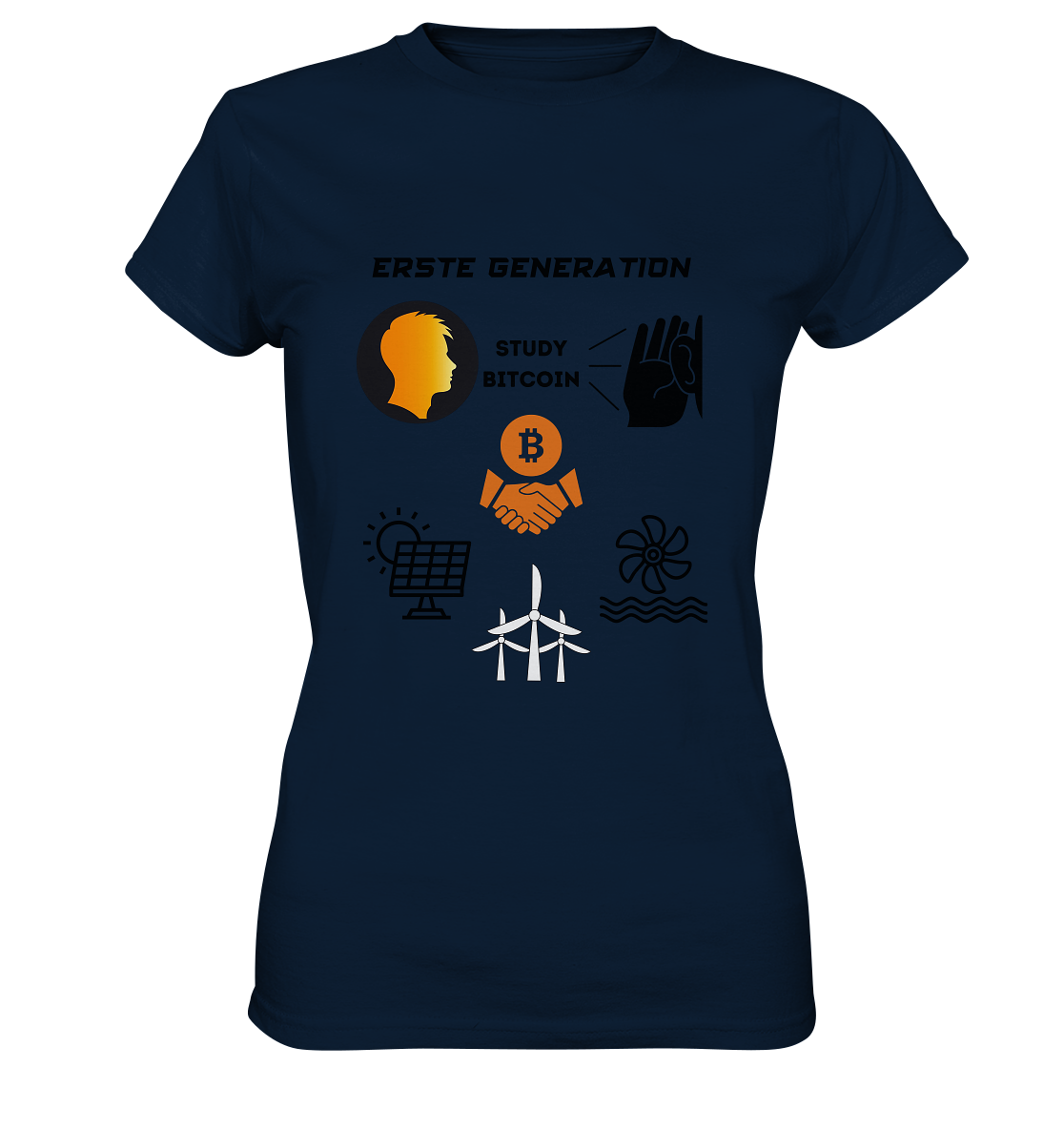 ERSTE (BITCOIN) GENERATION - STUDY BITCOIN (3 grüne Energie Grafiken) - LADIES COLLECTION 21% automat. Rabatt bis zum Halving 2024   - Ladies Premium Shirt