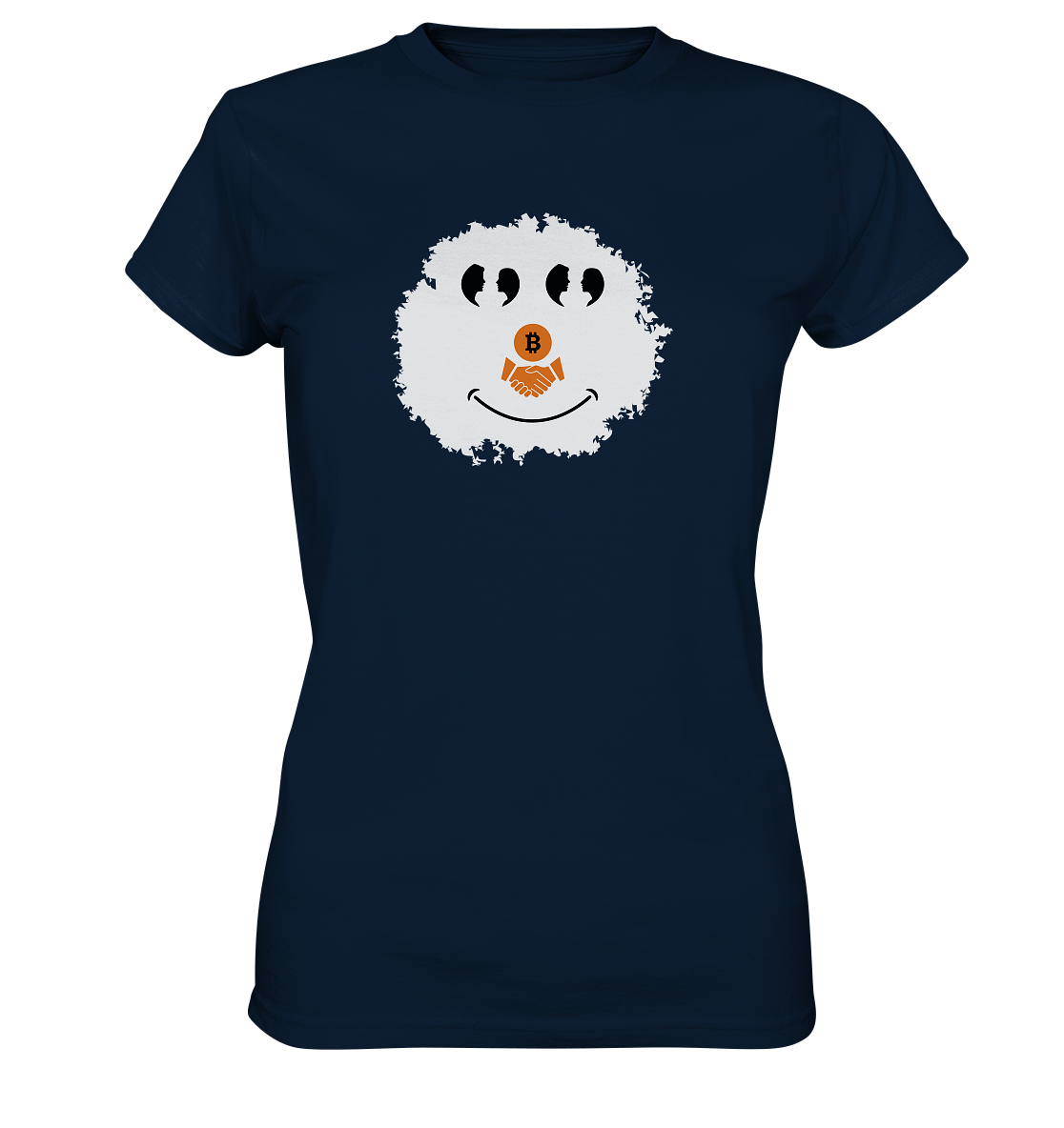 Smiley Augen Gespräch Bitcoin handshake - (Ladies Collection 21% Rabatt bis zum Halving 2024) - Ladies Premium Shirt