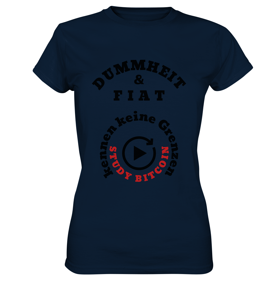 DUMMHEIT & FIAT kennen keine Grenzen - STUDY BITCOIN (rund in rund) # ENDLOS-PLAYBUTTON - Ladies Collection 21% Rabatt bis zum Halving 2024  - Ladies Premium Shirt
