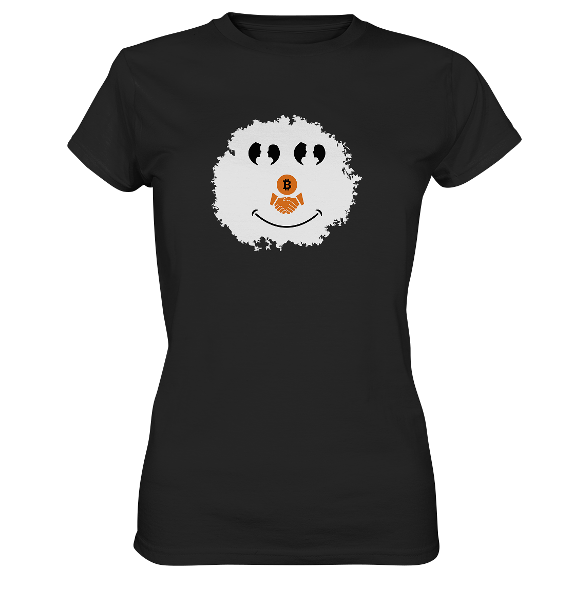 Smiley Augen Gespräch Bitcoin handshake - (Ladies Collection 21% Rabatt bis zum Halving 2024) - Ladies Premium Shirt
