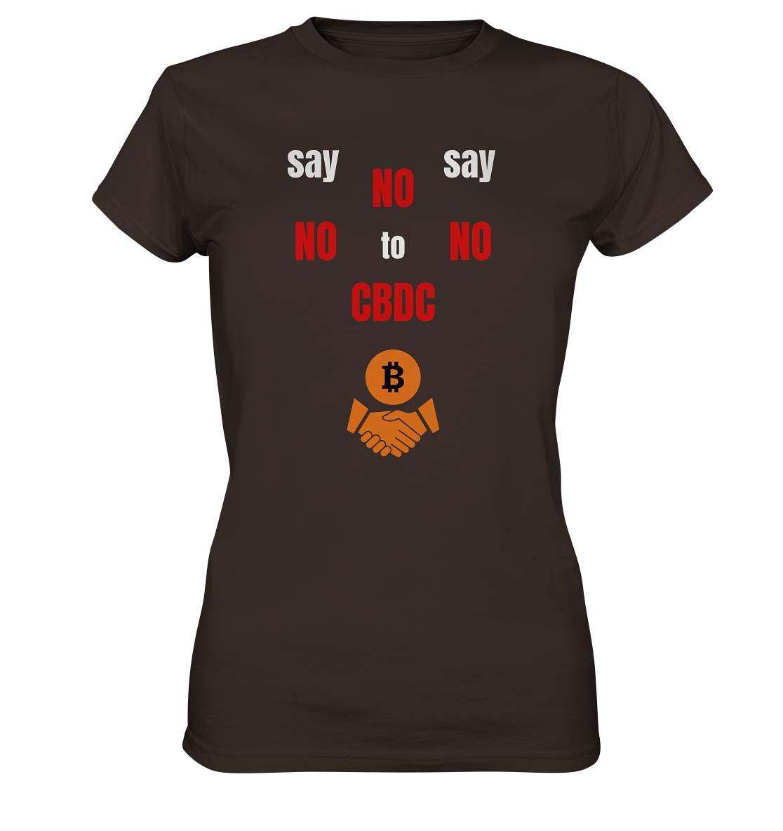 SAY NO NO NO to CBDC - (Ladies Collection 21% Rabatt bis zum Halving 2024) - Ladies Premium Shirt
