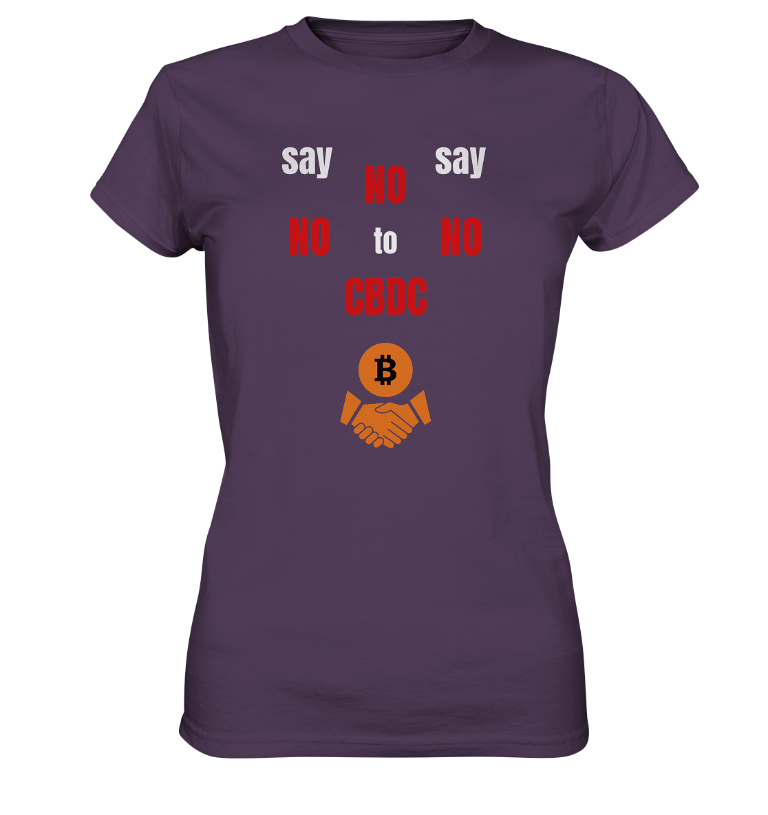SAY NO NO NO to CBDC - (Ladies Collection 21% Rabatt bis zum Halving 2024) - Ladies Premium Shirt