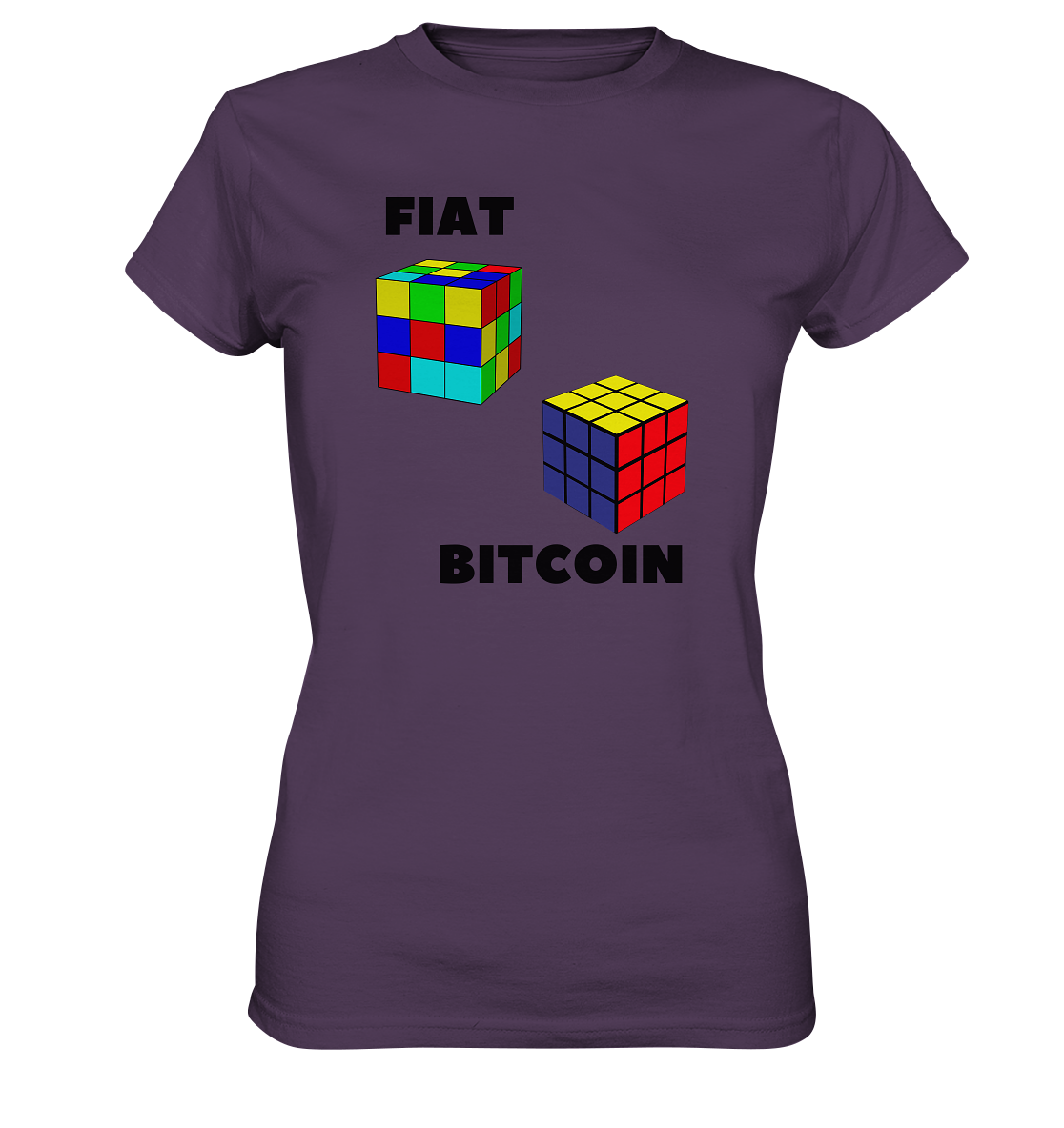 FIAT Cube & BITCOIN Cube - gerade Variante (Ladies Collection 21% Rabatt bis zum Halving 2024)    - Ladies Premium Shirt