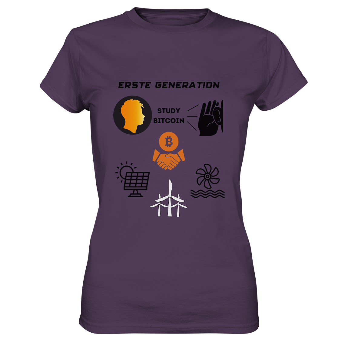 ERSTE (BITCOIN) GENERATION - STUDY BITCOIN (3 grüne Energie Grafiken) - LADIES COLLECTION 21% automat. Rabatt bis zum Halving 2024   - Ladies Premium Shirt