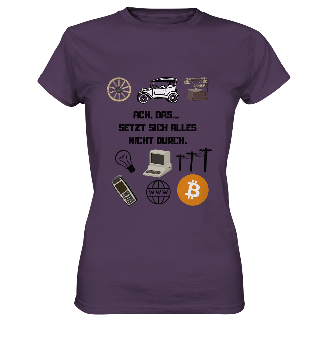 ACH, DAS... SETZT SICH ALLES NICHT DURCH. (Grafiken, BTC Symbol) - LADIES COLLECTION 21% automat. Rabatt bis zum Halving 2024  - Ladies Premium Shirt