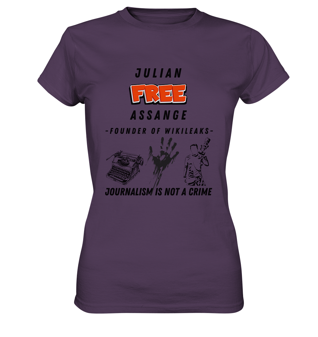 FREE JULIAN ASSANGE - FOUNDER OF WIKILEAKS - JOURNALISM IS NOT A CRIME (3 Grafiken) - Ladies Collection 21% Rabatt bis zum Halving 2024) - Ladies Premium Shirt