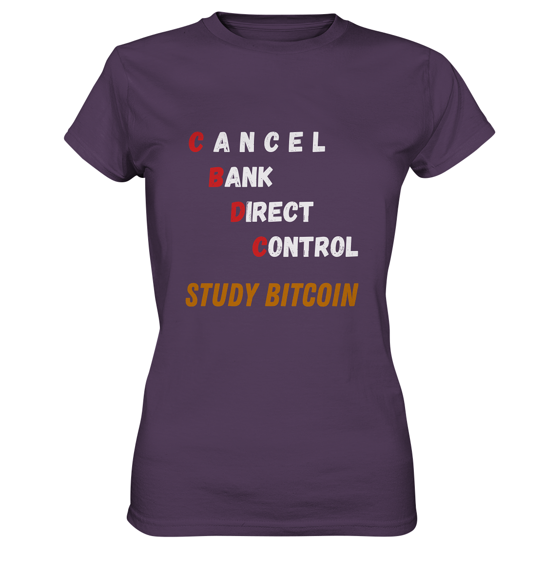 CBDC - CANCEL BANC DIRECT CONTROL - STUDY BITCOIN - LADIES COLLECTION 21% automat. Rabatt bis zum Halving 2024   - Ladies Premium Shirt