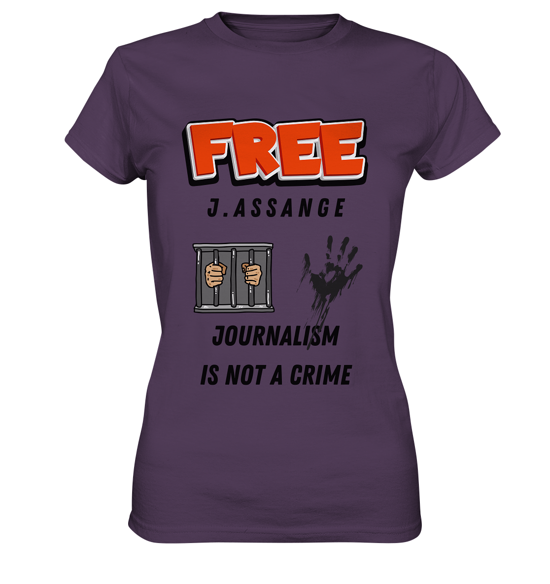 FREE J. ASSANGE - JOURNALISM IS NOT CRIME (2 Grafiken) - Ladies Collection 21% Rabatt bis zum Halving 2024) - Ladies Premium Shirt