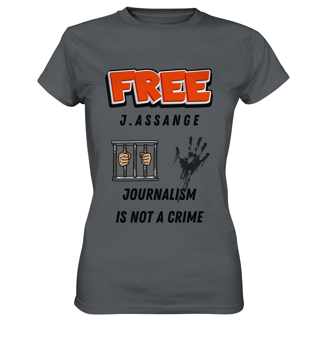 FREE J. ASSANGE - JOURNALISM IS NOT CRIME (2 Grafiken) - Ladies Collection 21% Rabatt bis zum Halving 2024) - Ladies Premium Shirt