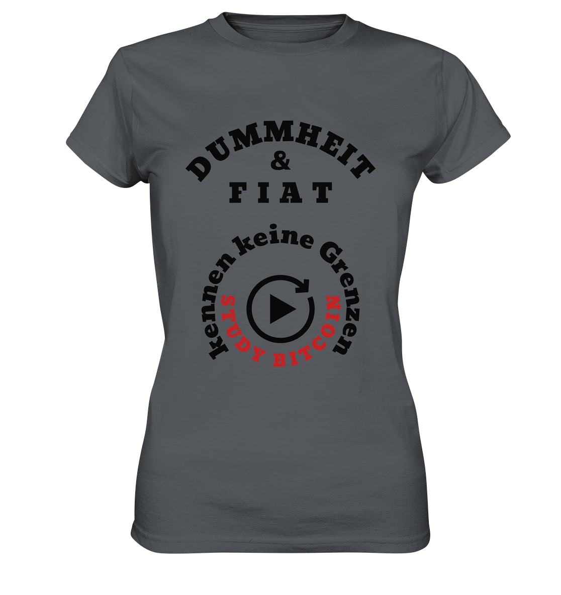 DUMMHEIT & FIAT kennen keine Grenzen - STUDY BITCOIN (rund in rund) # ENDLOS-PLAYBUTTON - Ladies Collection 21% Rabatt bis zum Halving 2024  - Ladies Premium Shirt