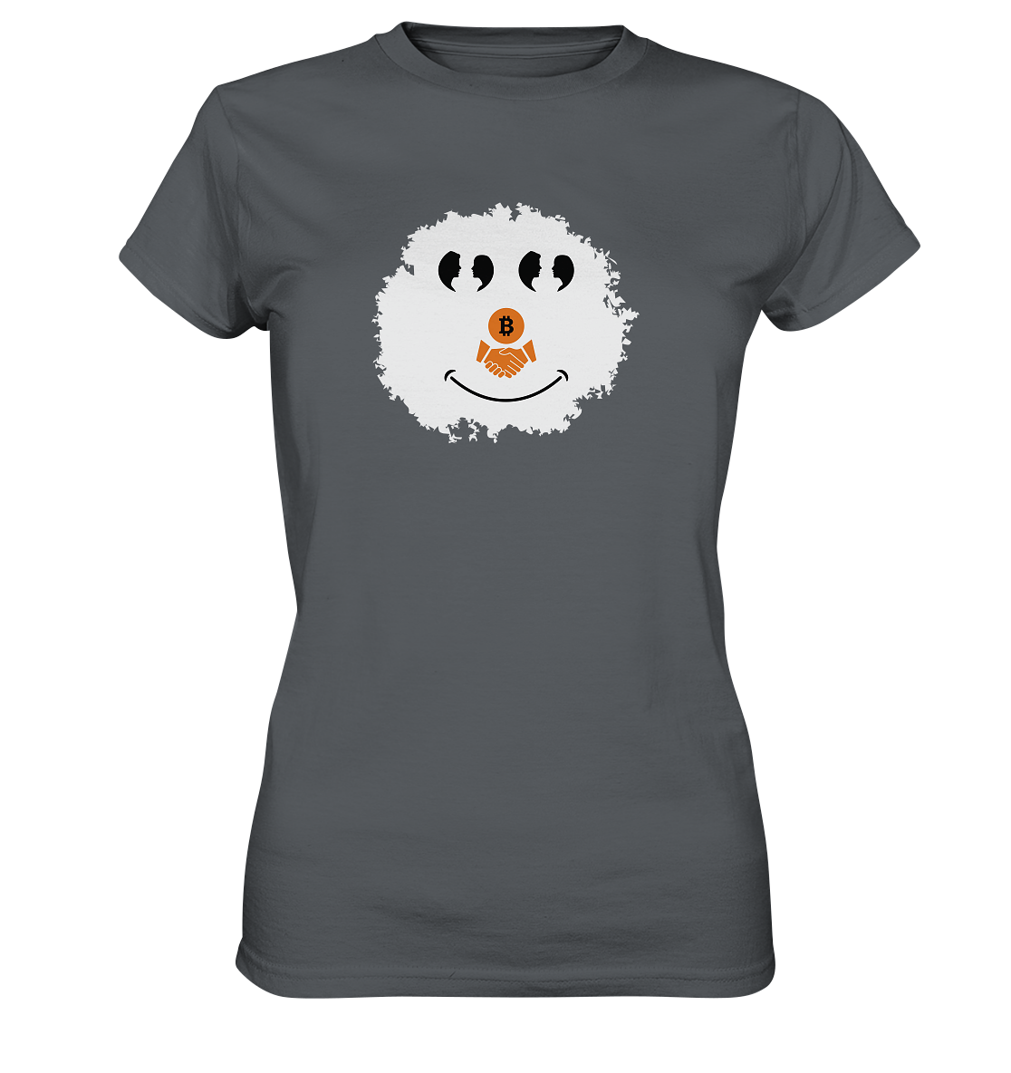 Smiley Augen Gespräch Bitcoin handshake - (Ladies Collection 21% Rabatt bis zum Halving 2024) - Ladies Premium Shirt