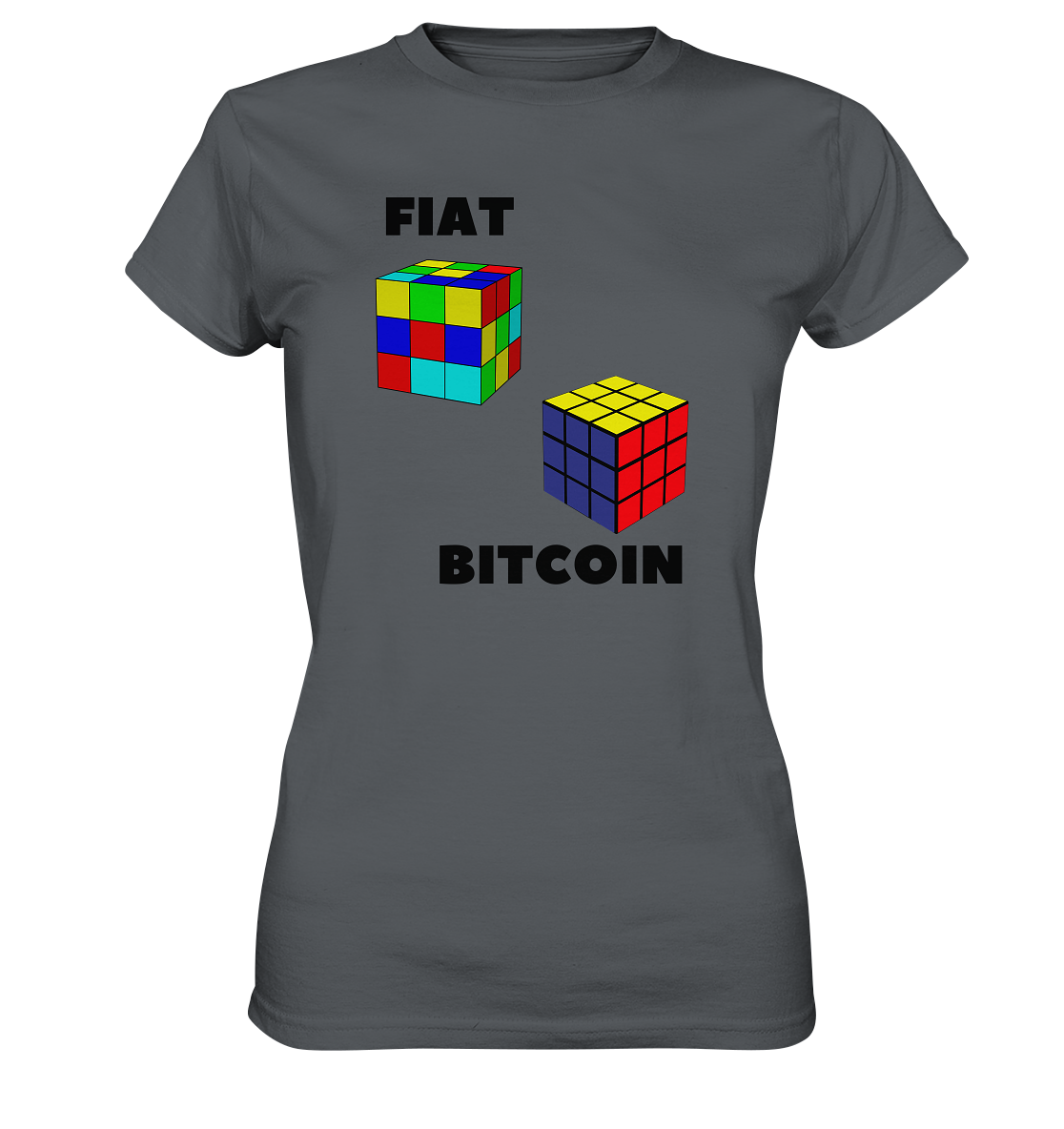 FIAT Cube & BITCOIN Cube - gerade Variante (Ladies Collection 21% Rabatt bis zum Halving 2024)    - Ladies Premium Shirt