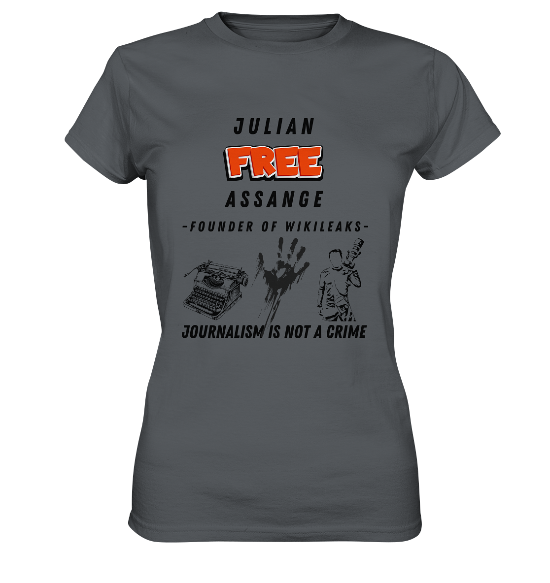 FREE JULIAN ASSANGE - FOUNDER OF WIKILEAKS - JOURNALISM IS NOT A CRIME (3 Grafiken) - Ladies Collection 21% Rabatt bis zum Halving 2024) - Ladies Premium Shirt