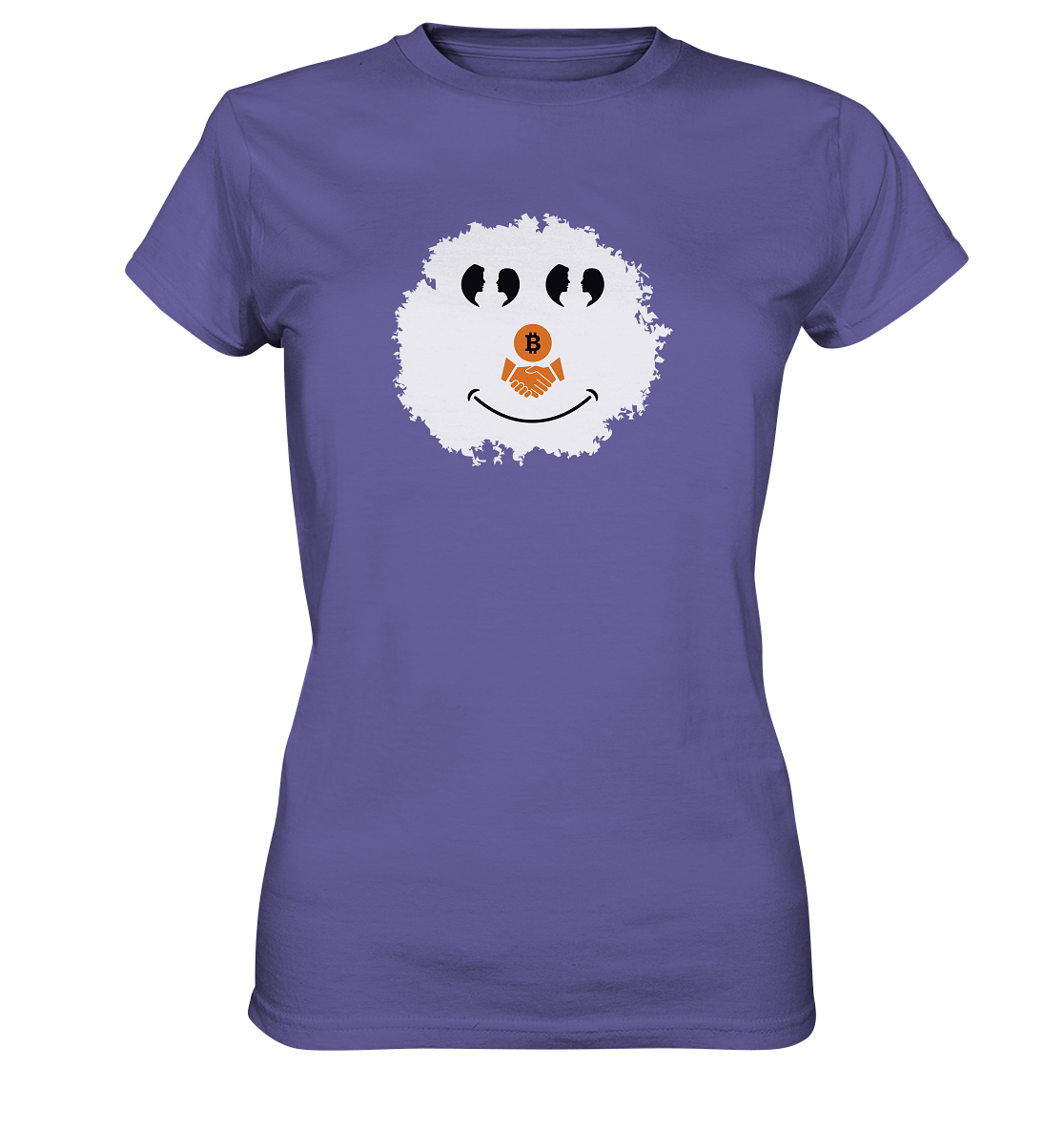 Smiley Augen Gespräch Bitcoin handshake - (Ladies Collection 21% Rabatt bis zum Halving 2024) - Ladies Premium Shirt
