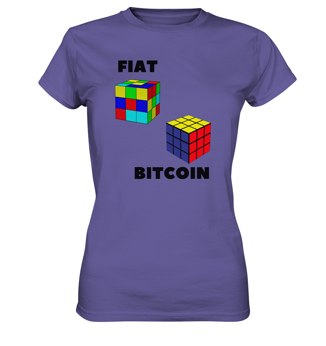 FIAT Cube & BITCOIN Cube - gerade Variante (Ladies Collection 21% Rabatt bis zum Halving 2024)    - Ladies Premium Shirt