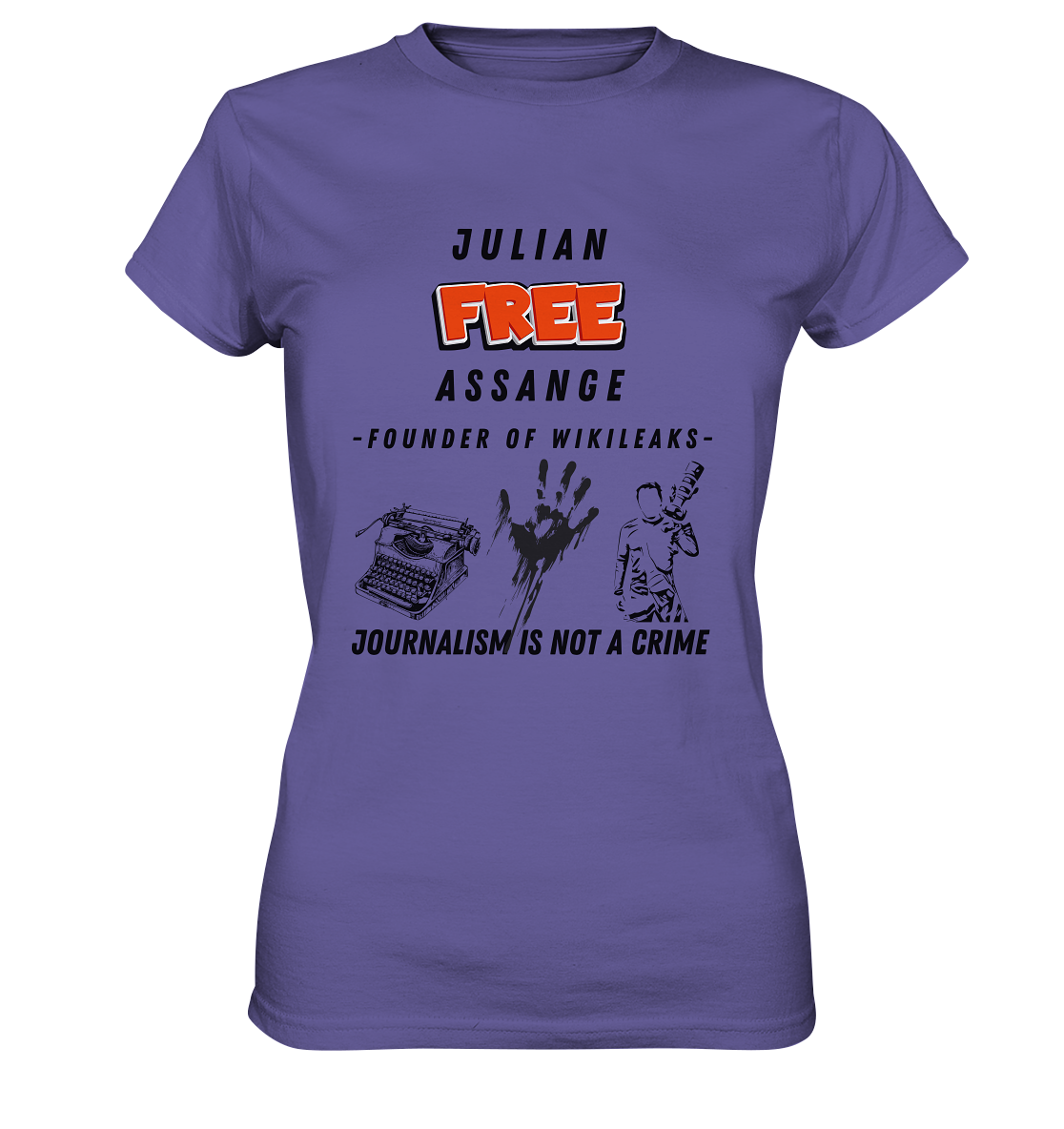 FREE JULIAN ASSANGE - FOUNDER OF WIKILEAKS - JOURNALISM IS NOT A CRIME (3 Grafiken) - Ladies Collection 21% Rabatt bis zum Halving 2024) - Ladies Premium Shirt