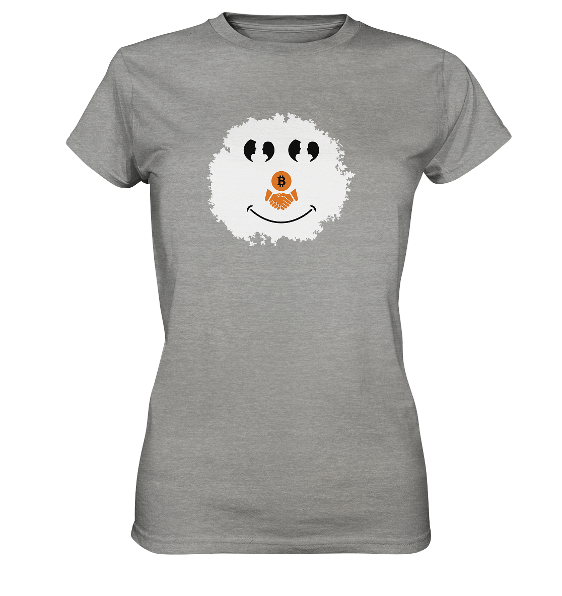 Smiley Augen Gespräch Bitcoin handshake - (Ladies Collection 21% Rabatt bis zum Halving 2024) - Ladies Premium Shirt