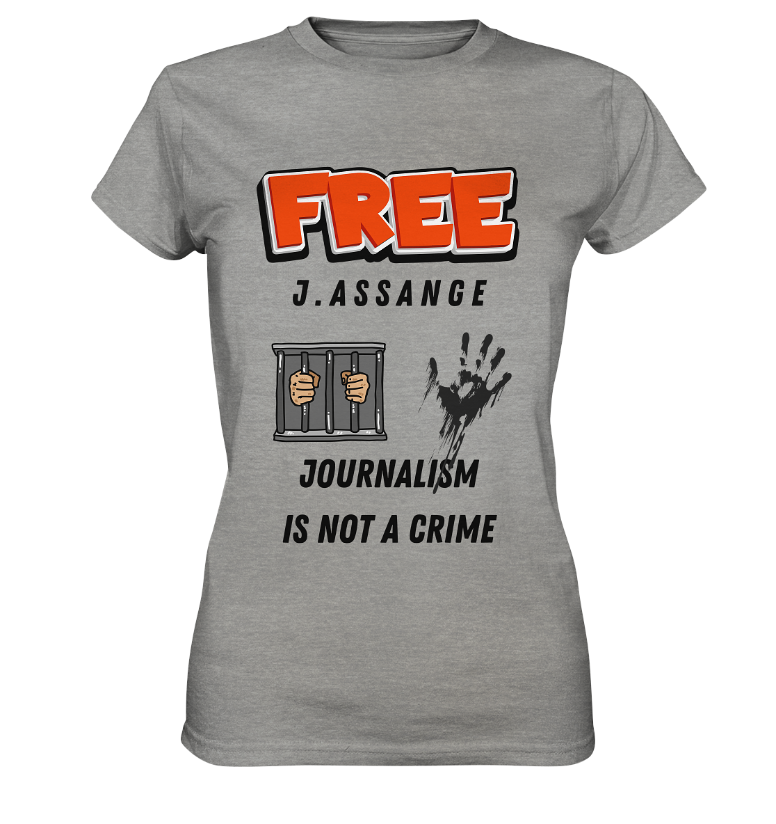 FREE J. ASSANGE - JOURNALISM IS NOT CRIME (2 Grafiken) - Ladies Collection 21% Rabatt bis zum Halving 2024) - Ladies Premium Shirt