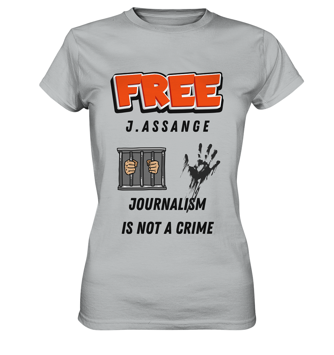 FREE J. ASSANGE - JOURNALISM IS NOT CRIME (2 Grafiken) - Ladies Collection 21% Rabatt bis zum Halving 2024) - Ladies Premium Shirt