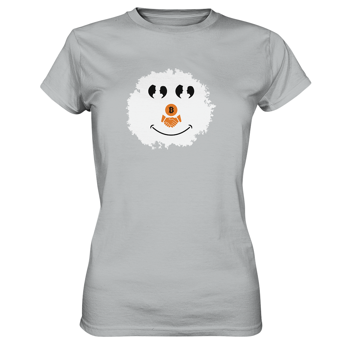 Smiley Augen Gespräch Bitcoin handshake - (Ladies Collection 21% Rabatt bis zum Halving 2024) - Ladies Premium Shirt