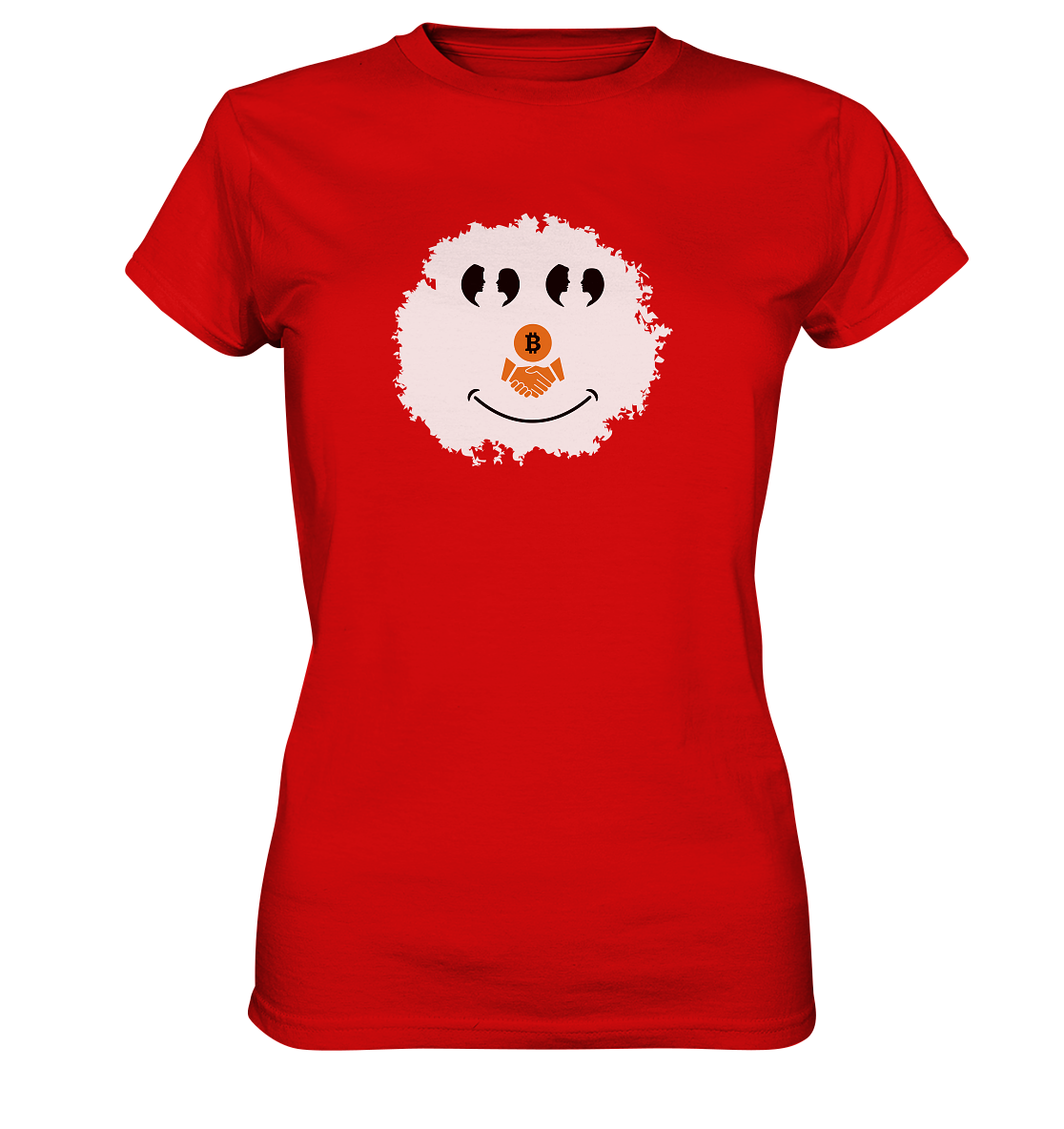 Smiley Augen Gespräch Bitcoin handshake - (Ladies Collection 21% Rabatt bis zum Halving 2024) - Ladies Premium Shirt