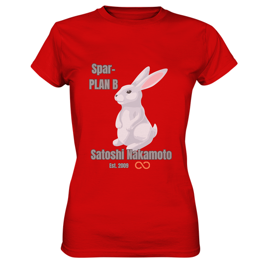 Spar-PLAN B SATOSHI NAKAMOTO Est. 2009 (unendlich) - LADIES COLLECTION 21% automat. Rabatt bis zum Halving 2024  - Ladies Premium Shirt