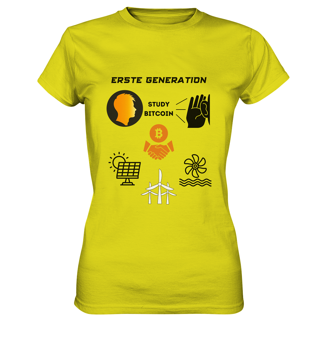 ERSTE (BITCOIN) GENERATION - STUDY BITCOIN (3 grüne Energie Grafiken) - LADIES COLLECTION 21% automat. Rabatt bis zum Halving 2024   - Ladies Premium Shirt