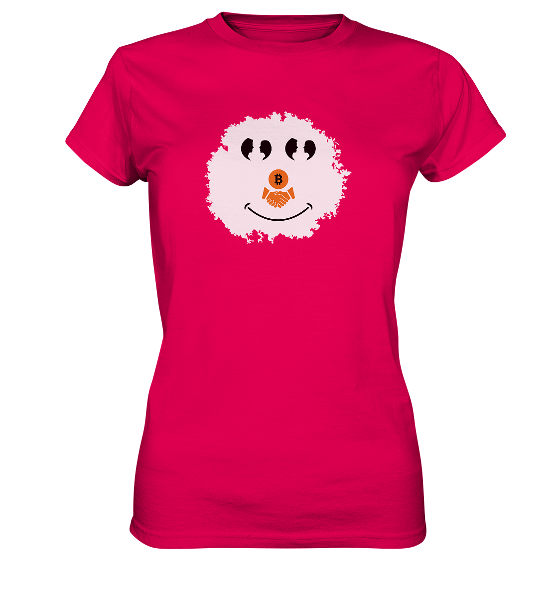 Smiley Augen Gespräch Bitcoin handshake - (Ladies Collection 21% Rabatt bis zum Halving 2024) - Ladies Premium Shirt