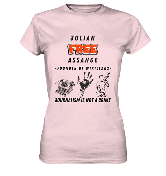 FREE JULIAN ASSANGE - FOUNDER OF WIKILEAKS - JOURNALISM IS NOT A CRIME (3 Grafiken) - Ladies Collection 21% Rabatt bis zum Halving 2024) - Ladies Premium Shirt