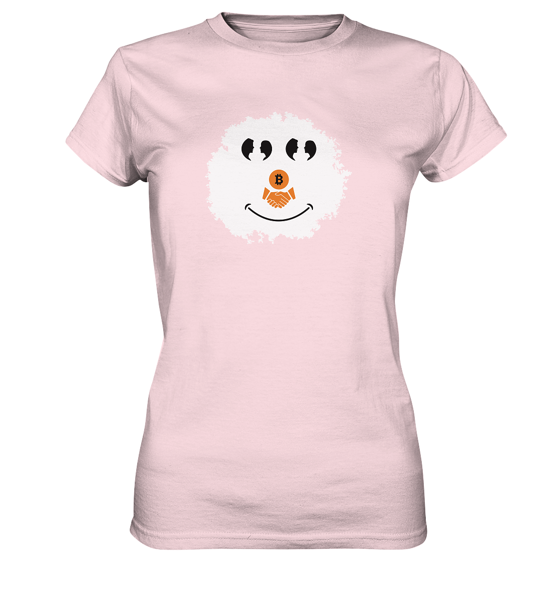 Smiley Augen Gespräch Bitcoin handshake - (Ladies Collection 21% Rabatt bis zum Halving 2024) - Ladies Premium Shirt
