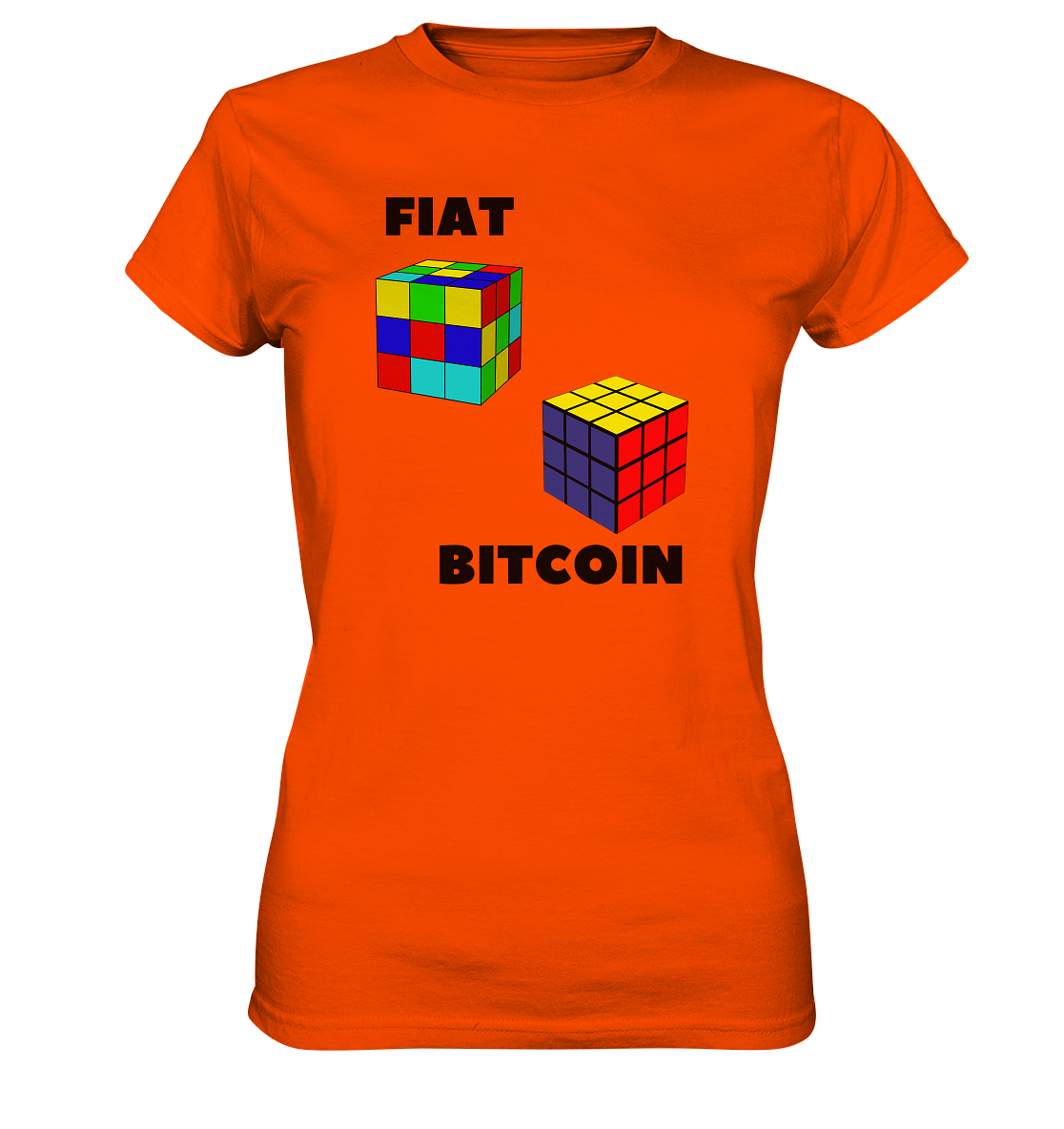 FIAT Cube & BITCOIN Cube - gerade Variante (Ladies Collection 21% Rabatt bis zum Halving 2024)    - Ladies Premium Shirt