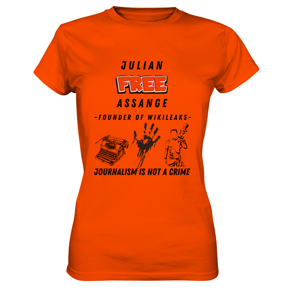 FREE JULIAN ASSANGE - FOUNDER OF WIKILEAKS - JOURNALISM IS NOT A CRIME (3 Grafiken) - Ladies Collection 21% Rabatt bis zum Halving 2024) - Ladies Premium Shirt