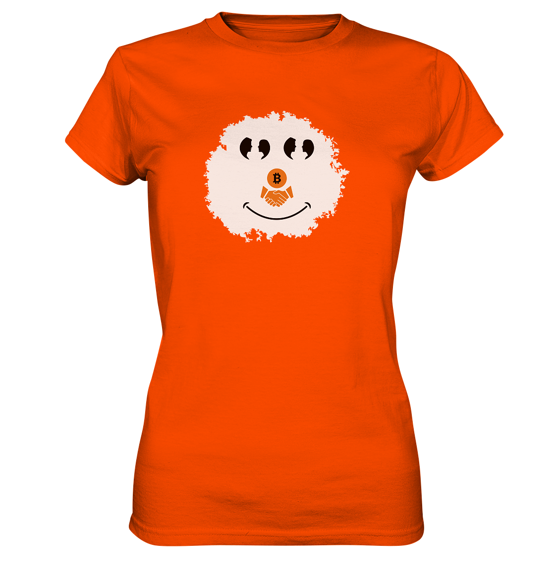 Smiley Augen Gespräch Bitcoin handshake - (Ladies Collection 21% Rabatt bis zum Halving 2024) - Ladies Premium Shirt